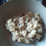 risotto con ajos tiernos y setas