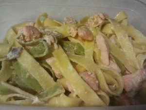 pasta con salmón